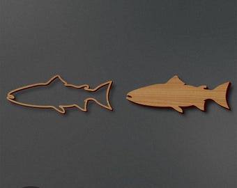 Zalm lasergesneden bestand | Zalmgraveerbestand | Zalm-SVG | Zalm dier SVG | Zalm body SVG | Direct downloaden