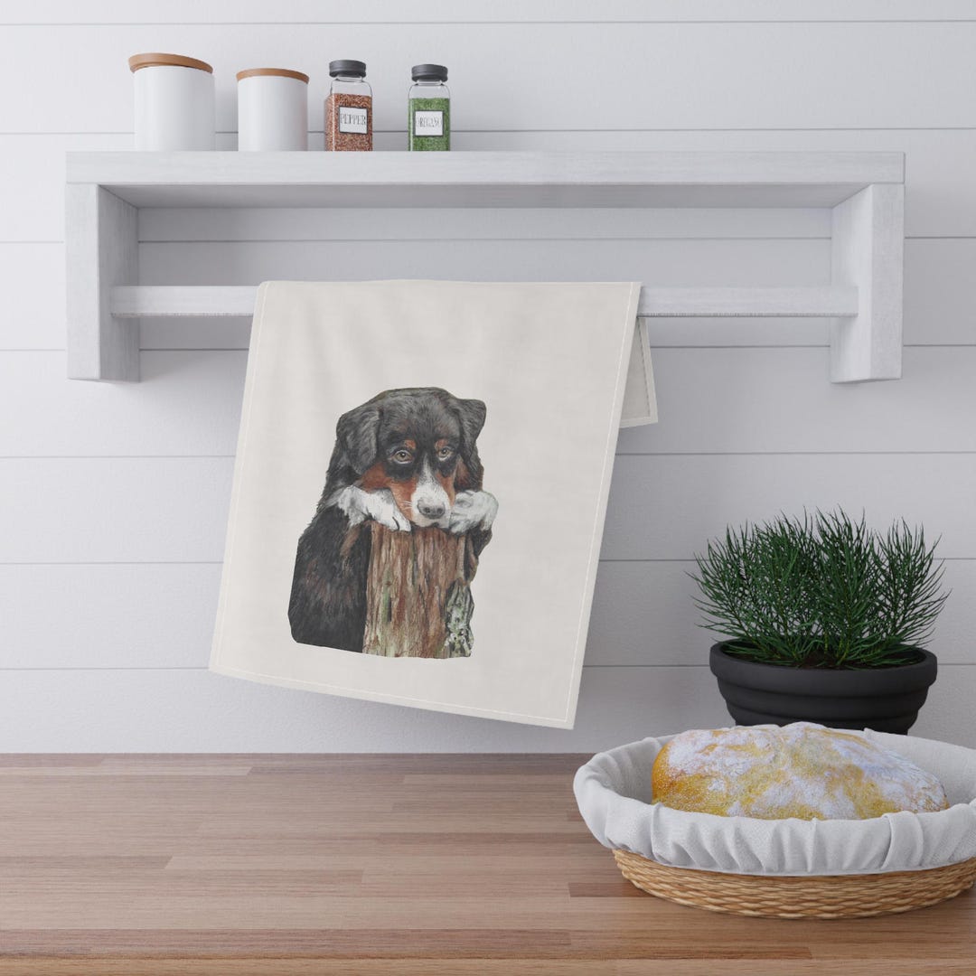 Dog Watercolor Tea Towels, Cute Animal Kitchen Decor, Puppy Lover Gift ...
