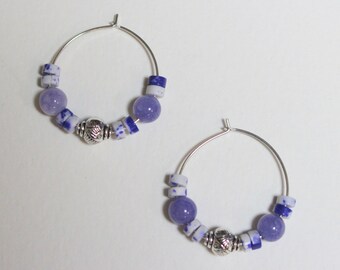 Jasper Hoop Earrings