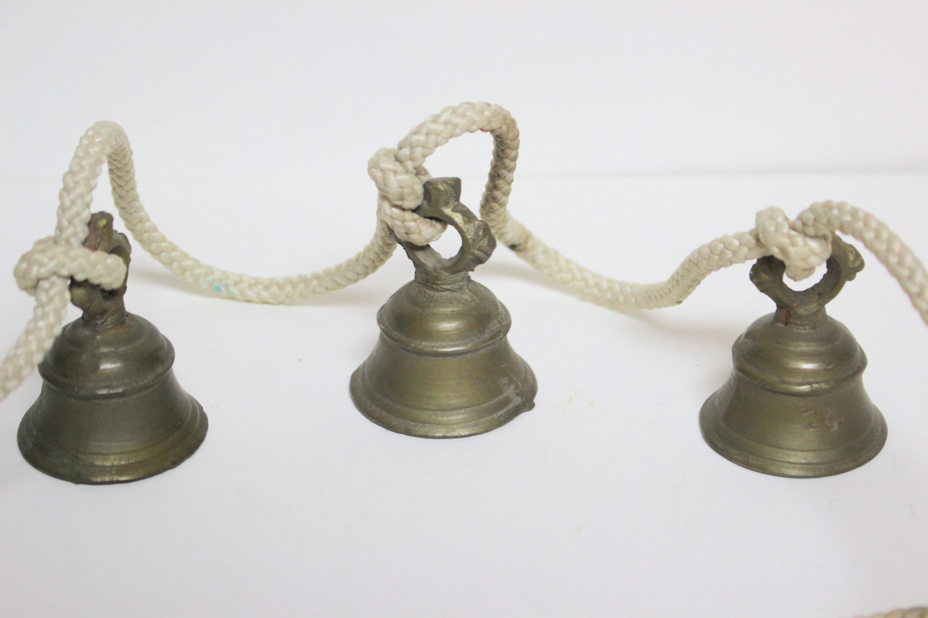 Six Antique Brass Bells From India Etsy UK
