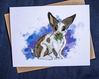 Notitiekaart konijn konijn van de waterverf | Briefpapier met blanco binnenkant: