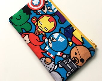 Zipper Pouch Pencil Case - Marvel Heroes (blue)