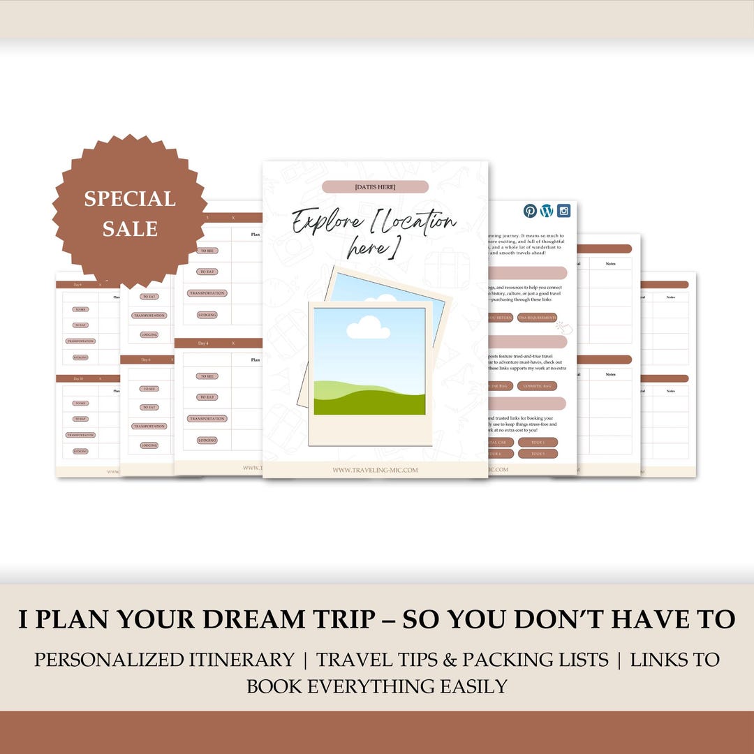 Custom 10-day Travel Itinerary: Personalized Trip Planner (digital PDF ...