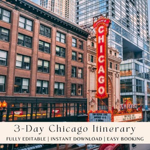 Chicago Travel Itinerary: 3-Day Digital Trip Planner (PDF Download)