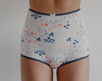 littlefour women's floral and mushroom high waisted panties