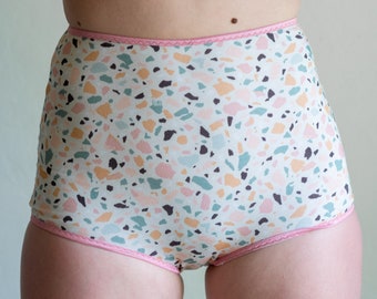 littlefour terrazzo high waisted undies