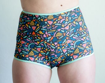 littlefour geometric confetti high waisted undies