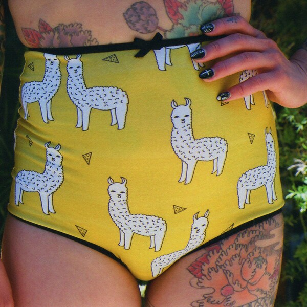 littlefour women's high waisted llama panties