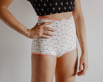 littlefour women's eye print high waisted panties