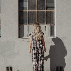 littlefour black and white plaid ikat flood pants image 6