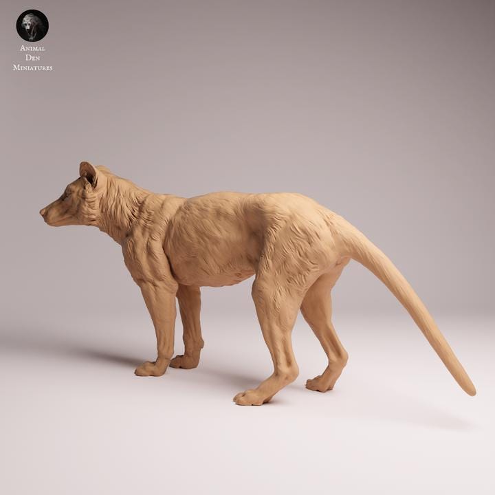 Van Diemens The Thylacine TH047 希少 正規品 Thylacine Figurine Unpainted 1/24 | Tasmanian Tiger Resin Model