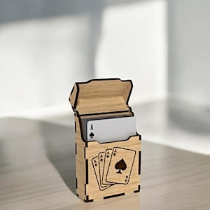Houten opbergdoos voor kaartspel - handgemaakt
