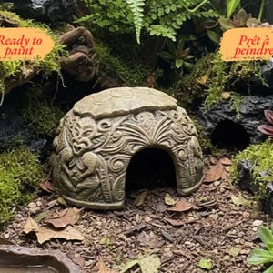 Terrariumgömställe | Maorikupolgrotta | Reptildekoration | Gåva till terrariumägare | Omålat PLA-kit