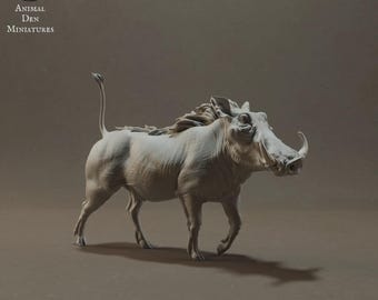 1/24 Scale Warthog Figurine for Painting and Artistic Decoration