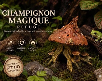 Cachette terrarium | Champignon magique | Decor reptile 3d | Grotte à peindre pour gecko et araignée | Cadeau terrariophile