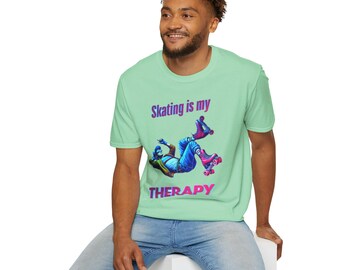 Skating Is My Therapy Roller Skating Shirt Skater Shirt For Men And Women Skating Gift Skating Outfit Skater Apparel Roller Skating Tee