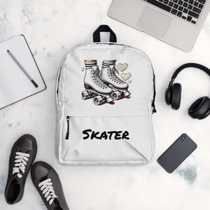 Sac à dos de patinage à roulettes avec compartiment pour ordinateur portable cartable de skate pour l&#39;entraînement scolaire, les voyages ou l&#39;équipement de patinage quotidien