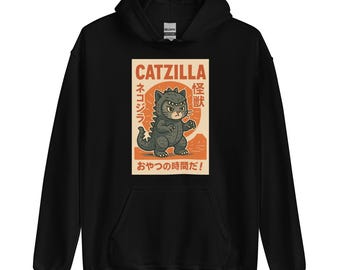 Sudadera con capucha de gato Catzilla japonés