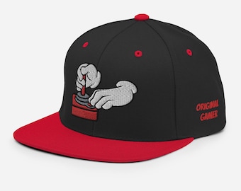 Gorra snapback bordada con joystick original para gamers