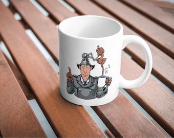 Inspector Gadget Mok met Kleurrijke Binnenkant - Vintage 90's Serie Kerstcadeau