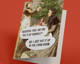 Grappige kerstboomkaart – Sarcastische humor voor volwassenen