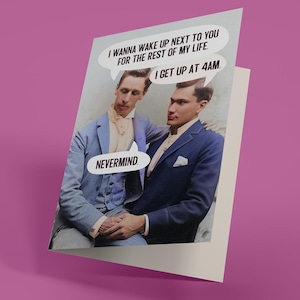 Réveillez-vous avec vous - carte d'anniversaire gay (carte de voeux drôle, irrévérencieuse, pour adulte)