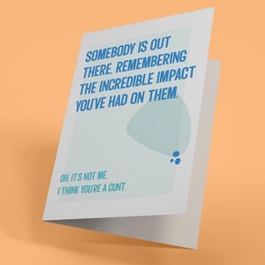You're a C*nt - Carte de voeux vierge (carte de voeux drôle, irrévérencieuse, pour adulte)