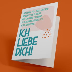 Ich Liebe Dich - Carte de Saint-Valentin (carte de voeux drôle, irrévérencieuse, pour adulte)
