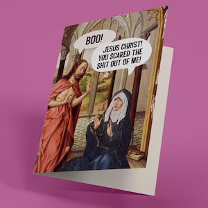 Jesus (S)cares - Cartão de Páscoa (Cartão de Saudações Engraçado, Irreverente e Adulto)