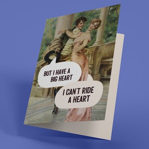 Can't Ride a Heart - Carte de voeux vierge (drôle, irrévérencieux, carte de voeux pour adulte)