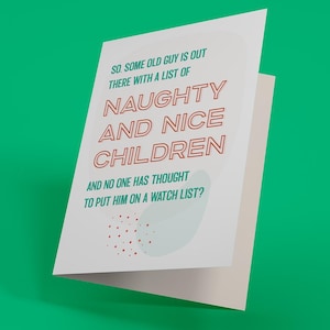 Naughty and Nice - Christmas Card (Funny, Irreverent, Adult Greeting Card)