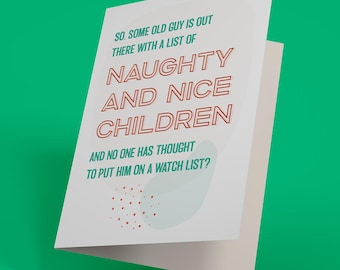Naughty and Nice - Christmas Card (Funny, Irreverent, Adult Greeting Card)