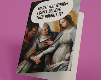 Onbevlekte Misleiding - Kerstkaart (Grappige, oneerbiedige, wenskaart voor volwassenen) (110)