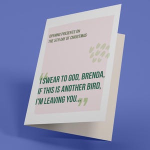 On the 5th Day of Christmas - Christmas Card (Funny, Irreverent, Adult Greeting Card)