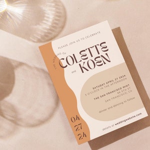 Wedding Invitation -  5&quot;x7&quot; Instant Download Canva Template - Fully Customizable