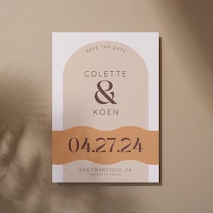 Save the Date Wedding Invitation -  5&quot;x7&quot; Instant Download Canva Template - Fully Customizable