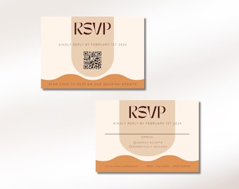 RSVP cards for Wedding Invitation -  5"x3.5" Instant Download Canva Template - 2 options
