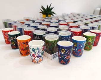 Verres à liqueur talavera mexicains faits main : cadeaux de fiesta