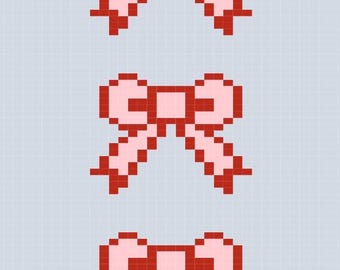 Chunky Knit Graph Pattern - Bows Blanket 45x55
