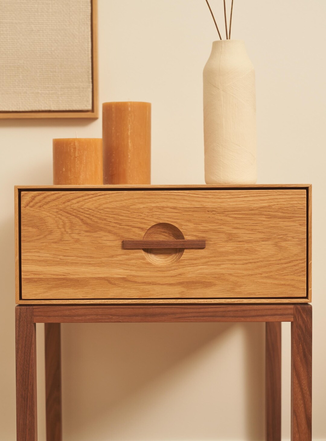 Narrow Nightstand, Narrow Bedside Table, Small Bedside Table, Bedside