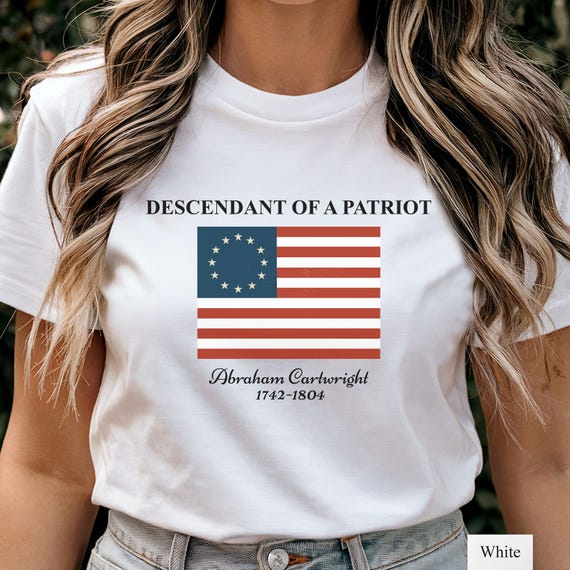 Personalized Descendant of a Patriot Shirt, Custom DAR and SAR Family Heritage TShirt