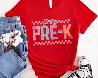 Pre-K Back to School Shirt: First Day Outfit, Preschool Tee, Pre Kindergarten Tshirt
