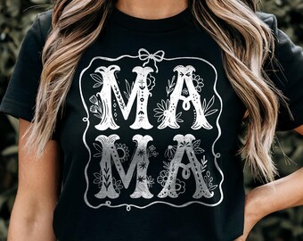 Mama Wildflower Tee, Coquette Bow, Mothers Day Gift