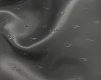 Dark Navy Jacquard Viscose Lining Fabric: Italian Bespoke Tailor Suit Fabric