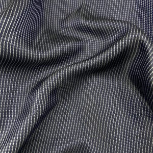 Dark Navy and white 100% Viscose Jacquard Lining  Fabric/Made in İtaly,Bespoke Tailor,Lining Fabric, Suit Lining,Made to Measure