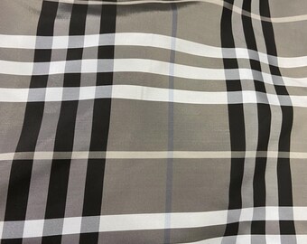 Check Viscose Jacquard Lining Fabric: Black Suit Lining, 55" Wide