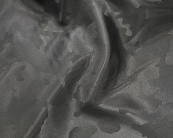 Black Camouflage Jacquard Lining Fabric: Viscose Acetate Blend