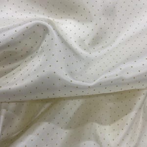 Cream Color, 100% Viscose Printed Dots  Lining Fabric,Made in İtaly,Bespoke Tailor,Silk Fabric, Suit Lining,Cupro Fabric