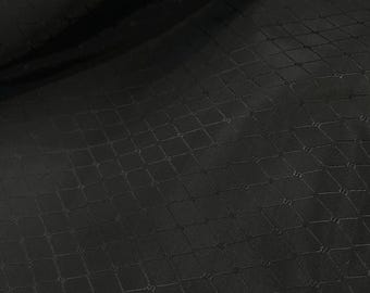 Black Cupro Jacquard Lining Fabric: 140cm Wide, Made in Italy