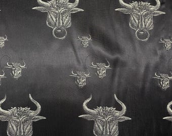 Bull's Head Jacquard Lining Fabric: Viscose Acetate Satin, 140cm Wide